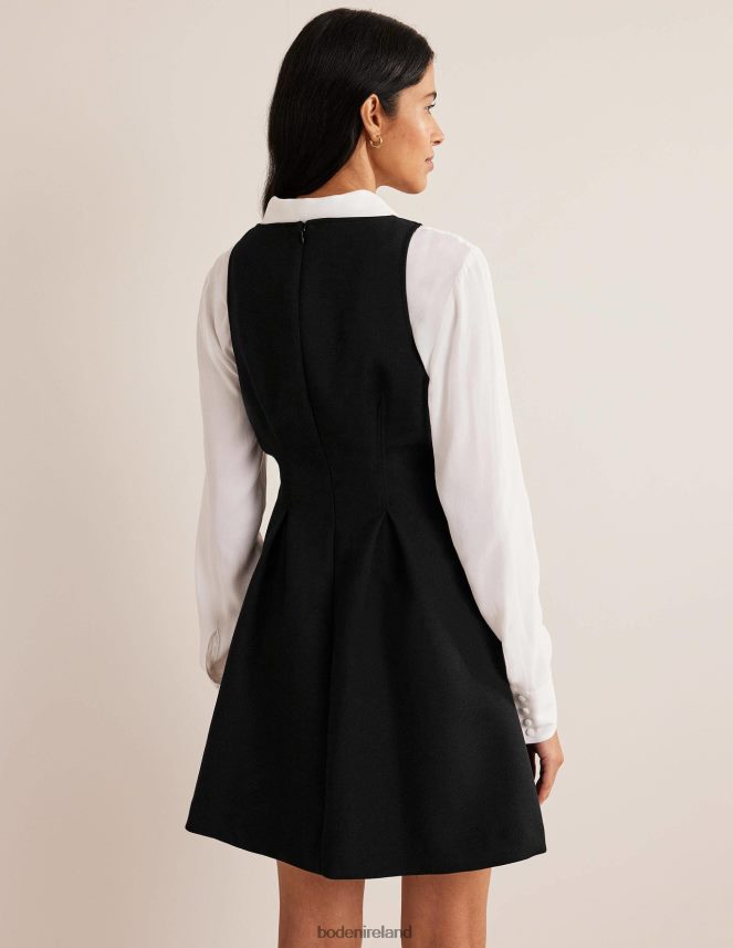 Black Clothing V-Neck Skater Mini Dress Boden Women L466L61372