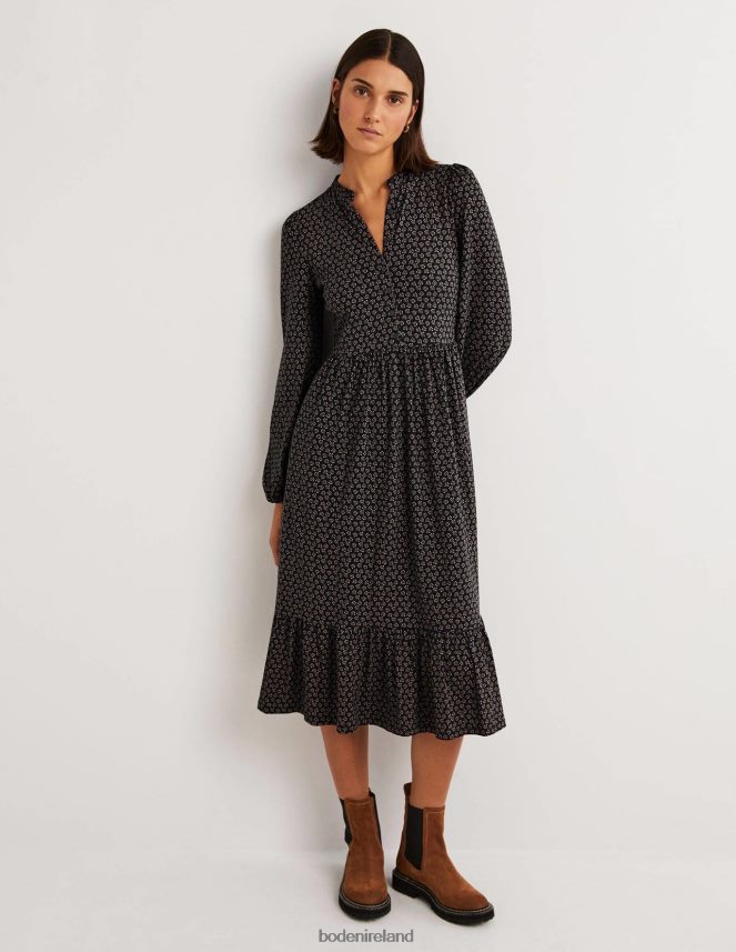 Black & Diamond Bud Clothing Buttoned Jersey Midi Dress Boden Women L466L61268