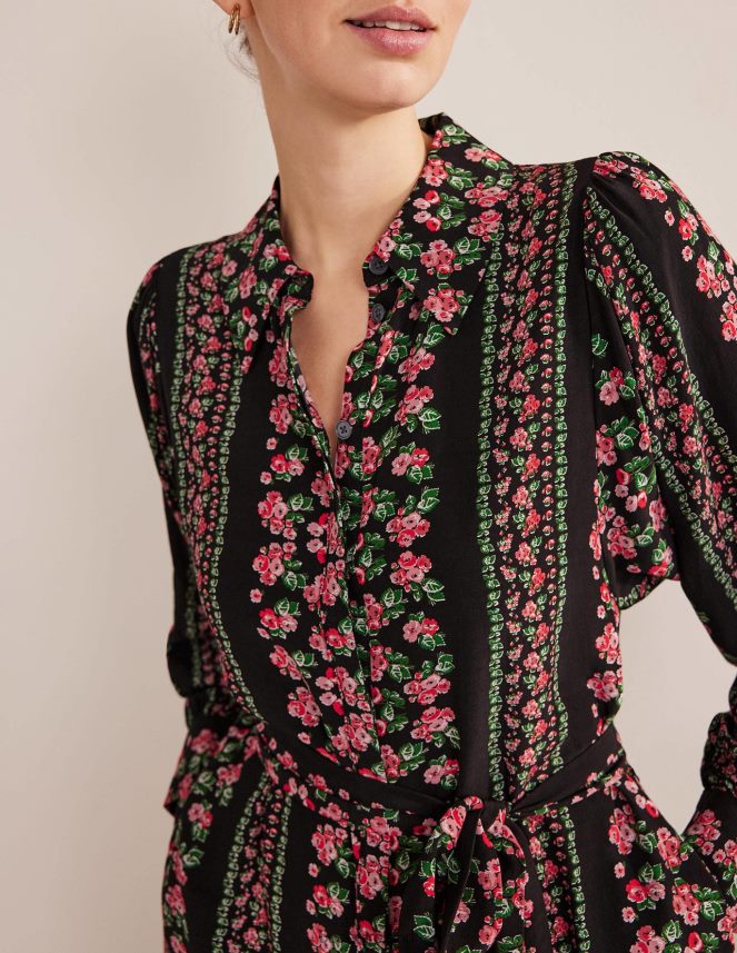 Black Diamond Rose Clothing Midi Shirt Dress Boden Women L466L62550