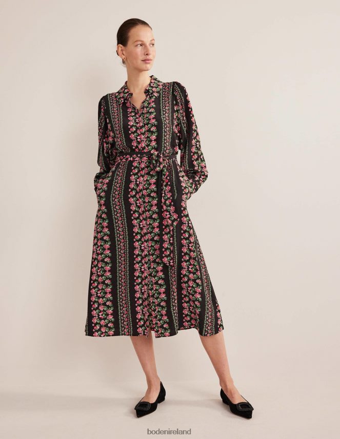 Black Diamond Rose Clothing Midi Shirt Dress Boden Women L466L62550