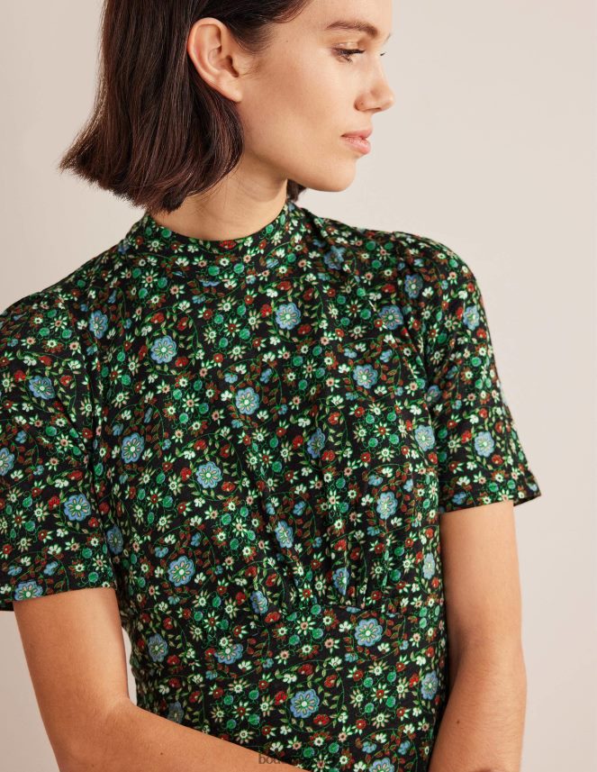 Black & Gardenia Swirl Clothing Jersey Mini Dress Boden Women L466L61403