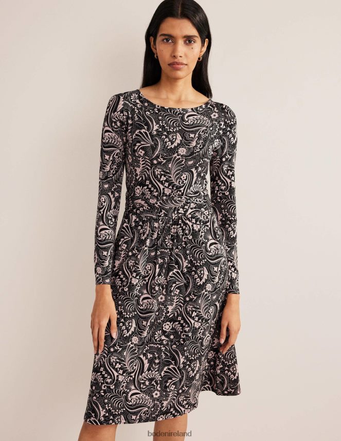 Black & Paisley Dot Clothing Abigail Jersey Dress Boden Women L466L61607