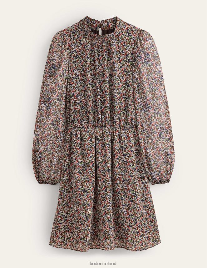 Black & Petal Toile Clothing High Neck Flippy Mini Dress Boden Women L466L62095