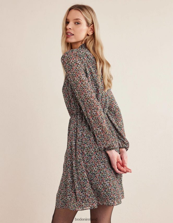 Black & Petal Toile Clothing High Neck Flippy Mini Dress Boden Women L466L62095