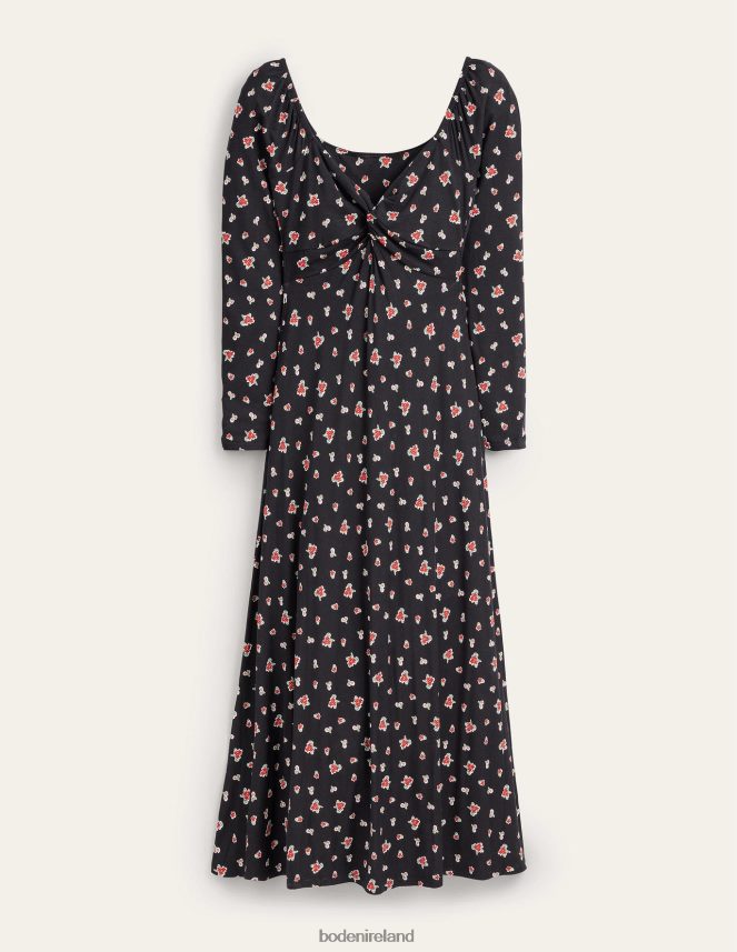 Black & Rose Pop Clothing Sweetheart Jersey Midi Dress Boden Women L466L61546