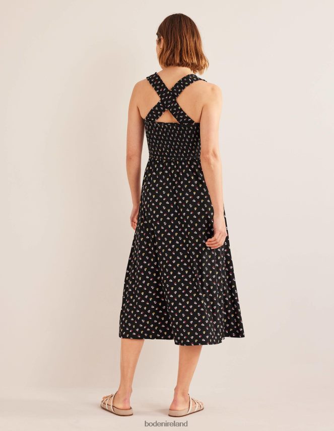 Black & Sweet Daisy Clothing Cross Back Jersey Midi Dress Boden Women L466L61157