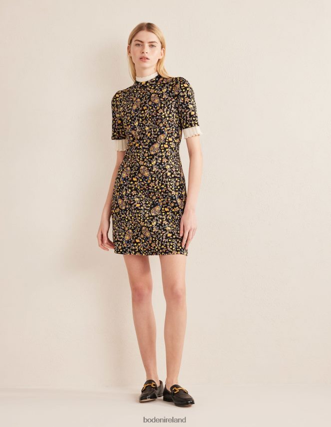 Black & Wildflower Paisley Clothing Jersey Mini Dress Boden Women L466L61346