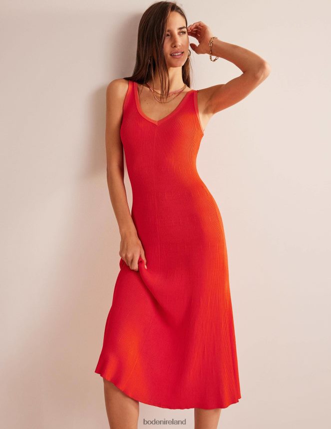 Blood Orange Clothing V-Neck Knitted Midi Dress Boden Women L466L63