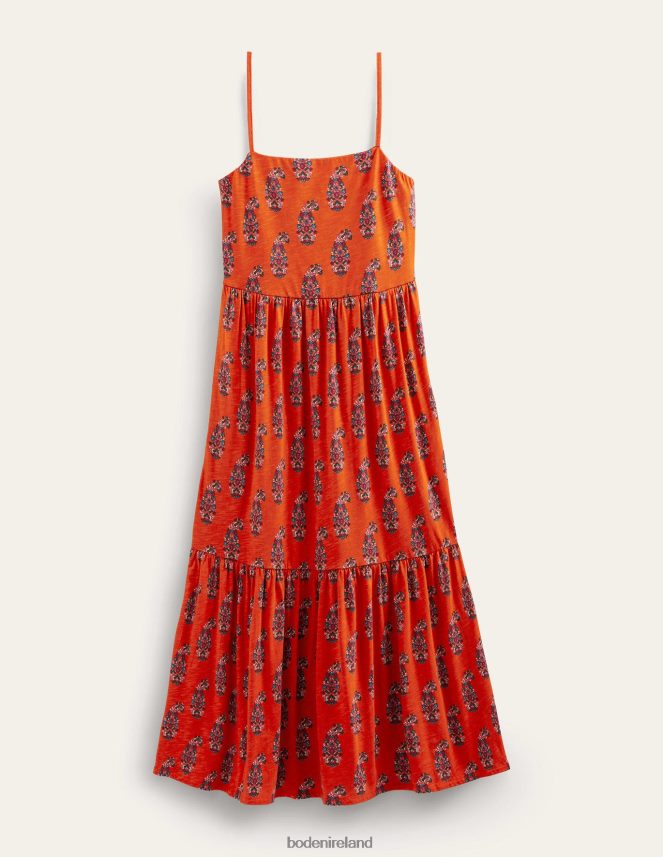 Blood Orange & Sweet Paisley Clothing Strappy Jersey Midi Dress Boden Women L466L61345
