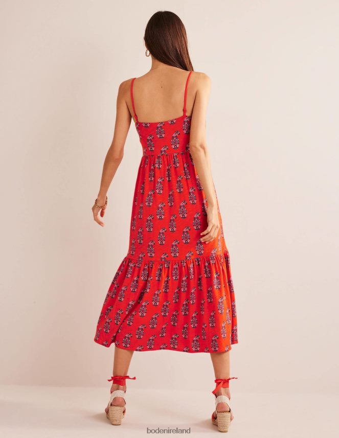 Blood Orange & Sweet Paisley Clothing Strappy Jersey Midi Dress Boden Women L466L61345