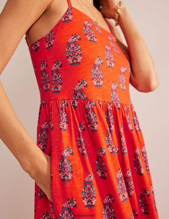 Blood Orange & Sweet Paisley Clothing Strappy Jersey Midi Dress Boden Women L466L61345