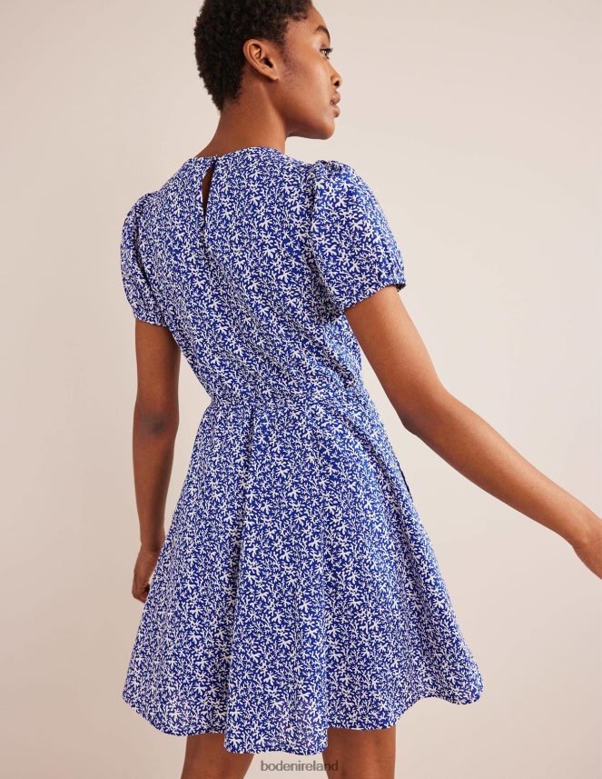 Blue & Abstract Foliage Clothing Full Skirted Mini Dress Boden Women L466L61205
