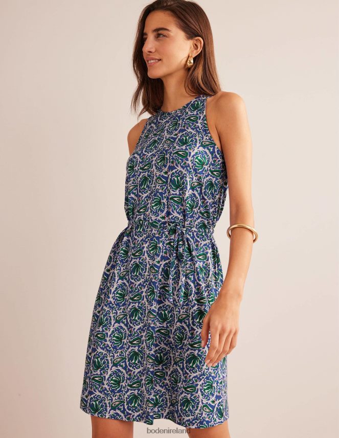Blue Wave & Botanic Vine Clothing Swing Jersey Dress Boden Women L466L6966