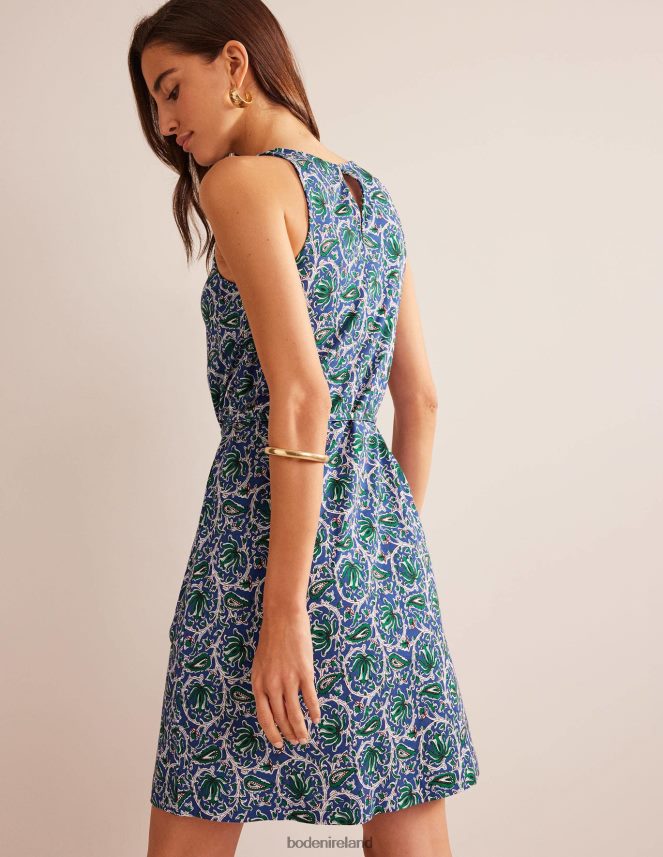 Blue Wave & Botanic Vine Clothing Swing Jersey Dress Boden Women L466L6966