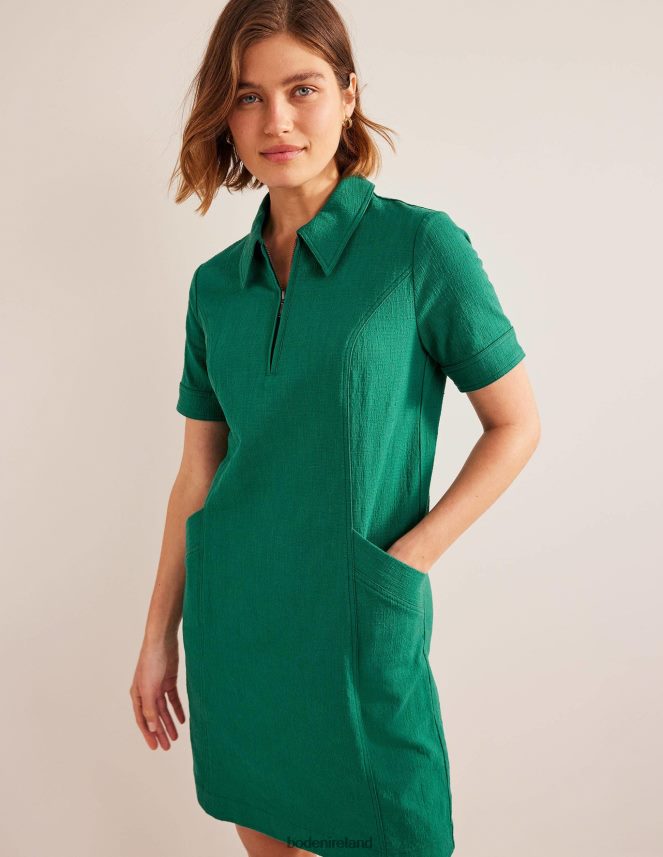 Bottle Green Clothing Zip Detail Mini Shift Dress Boden Women L466L61318