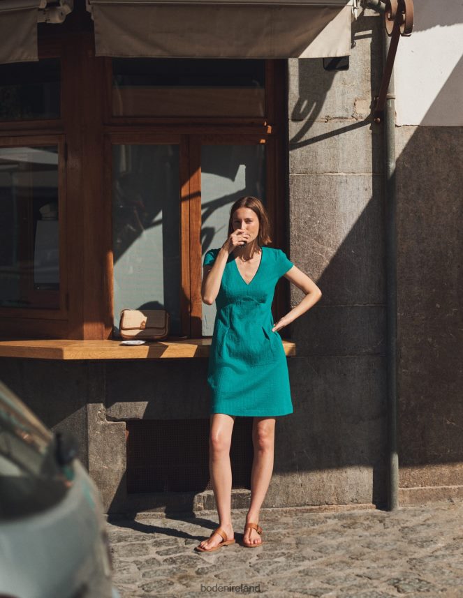 Bright Emerald Clothing Seersucker Jersey Tea Dress Boden Women L466L62138