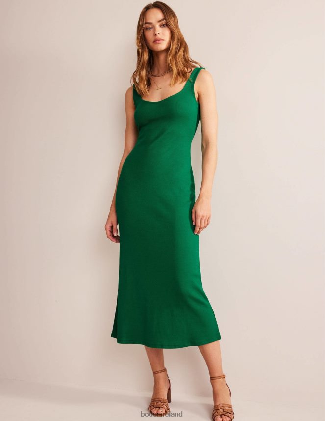 Bright Emerald Clothing Strappy Rib Jersey Maxi Dress Boden Women L466L62164