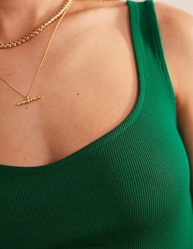 Bright Emerald Clothing Strappy Rib Jersey Maxi Dress Boden Women L466L62164