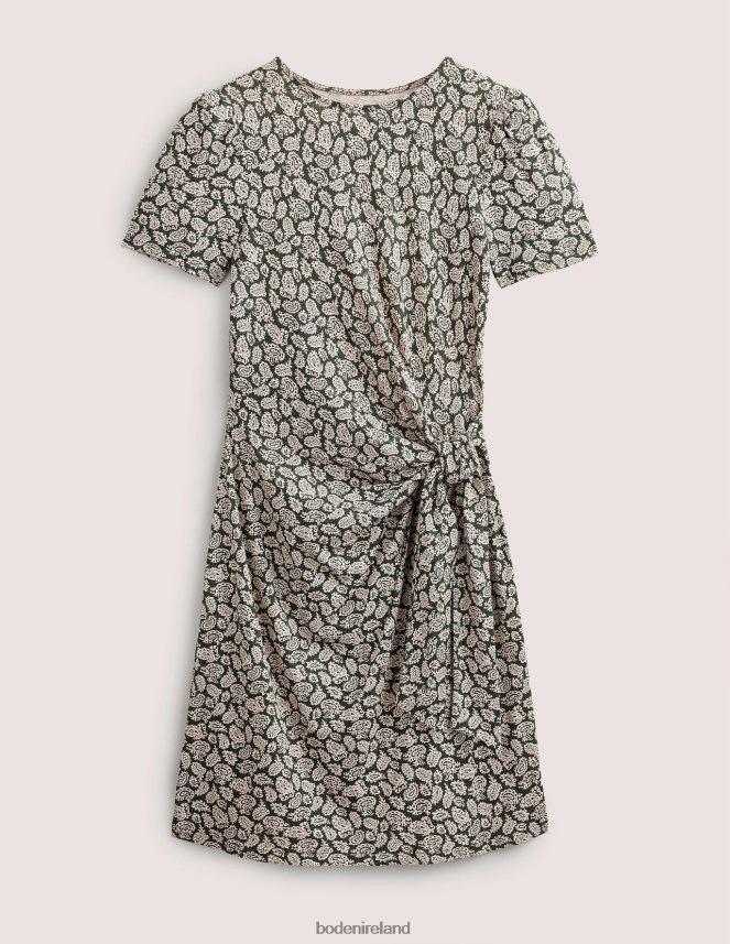 Cavolo Nero & Paisley Pop Clothing Knot Front Jersey Dress Boden Women L466L61229
