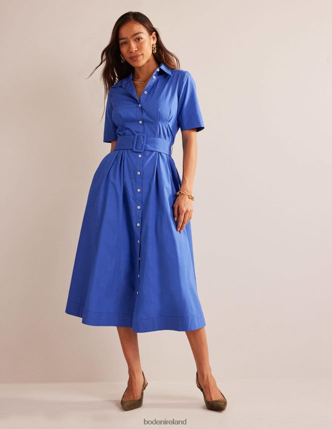 Cobalt Blue Clothing Pippa Midi Shirt Dress Boden Women L466L652