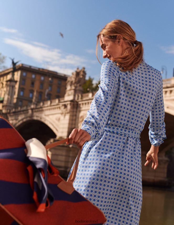 Cyan & Block Cube Clothing Julia Jersey Shirt Dress Boden Women L466L660