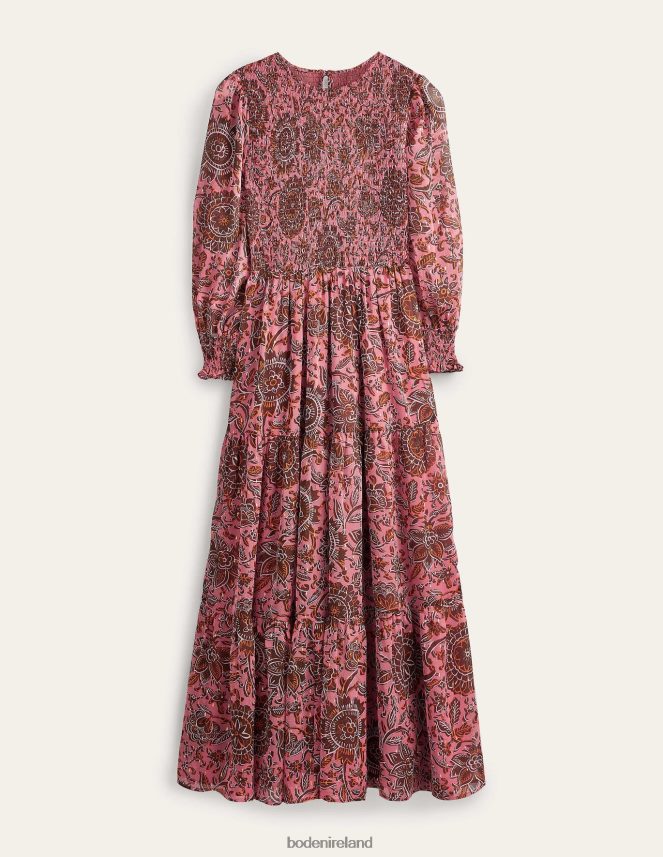 Faded Rose & Floral Tapestry Clothing Metallic Smocked Maxi Dress Boden Women L466L61654