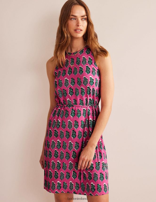 Festival Pink & Artisan Bloom Clothing Swing Jersey Dress Boden Women L466L61033