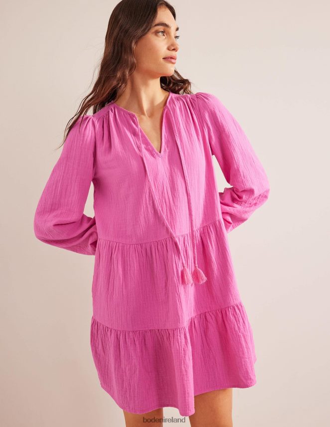 Festival Pink Clothing Cheesecloth Mini Dress Boden Women L466L61162