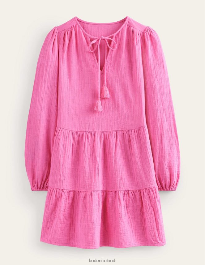 Festival Pink Clothing Cheesecloth Mini Dress Boden Women L466L61162