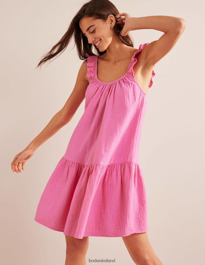 Festival Pink Clothing Strappy Cheesecloth Dress Boden Women L466L61273