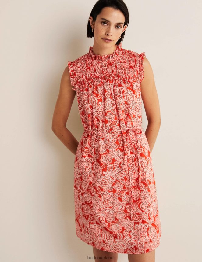 Firecracker & Paisley Bud Clothing Sleeveless Smocked Mini Dress Boden Women L466L62420