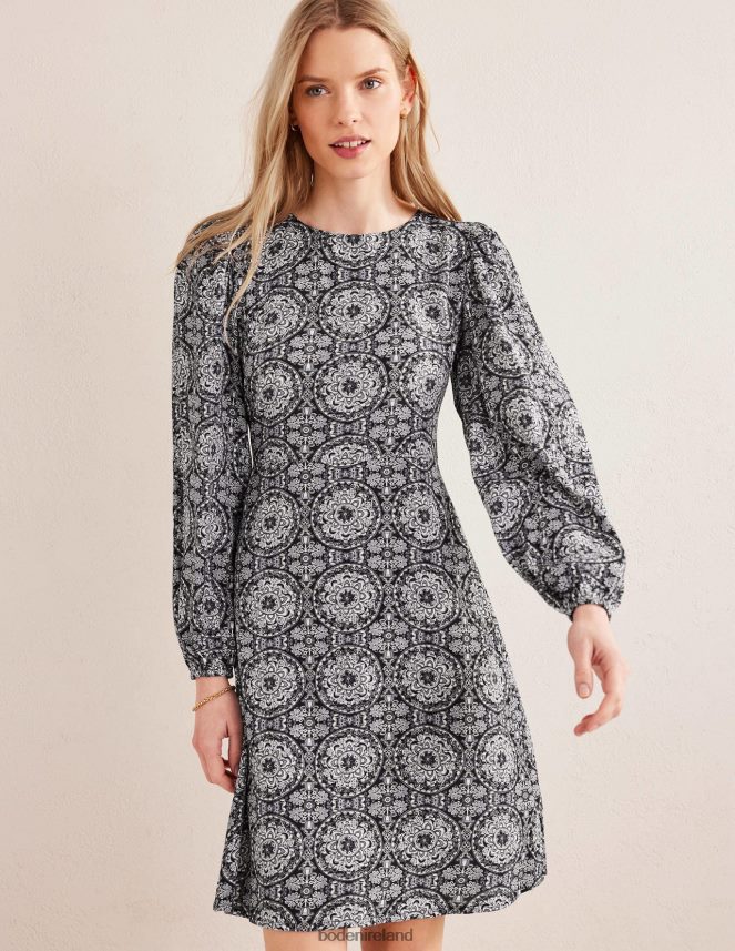 Flint Stone & Sun Bloom Clothing Crew Neck Print Mini Dress Boden Women L466L61761