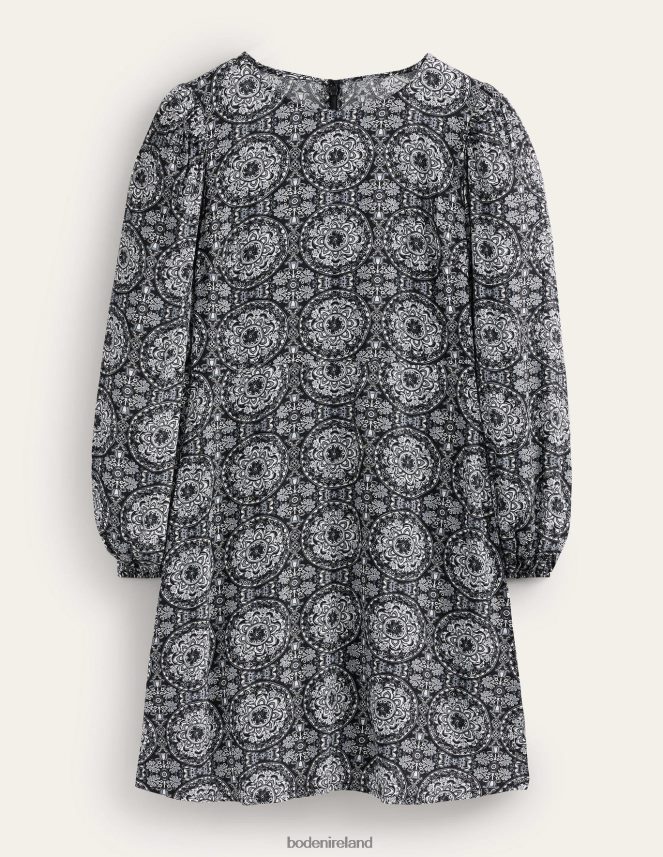 Flint Stone & Sun Bloom Clothing Crew Neck Print Mini Dress Boden Women L466L61761