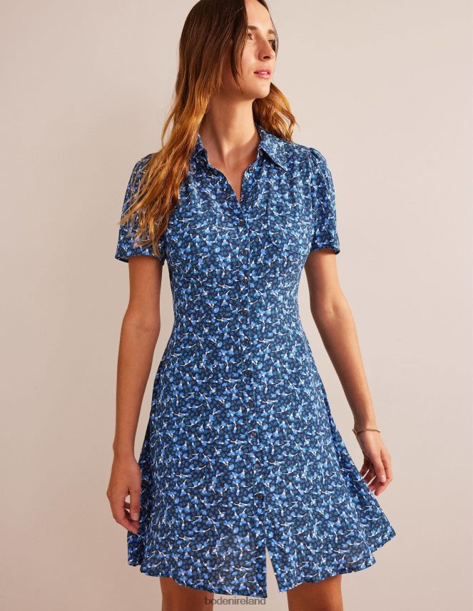 French Navy & Flora Clothing Clara Shirt Dress Boden Women L466L648