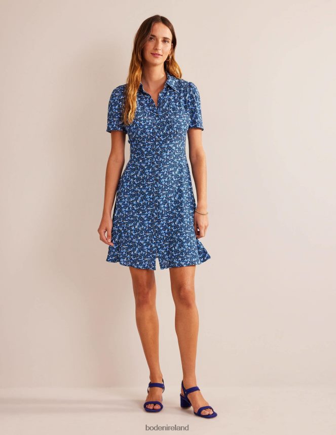 French Navy & Flora Clothing Clara Shirt Dress Boden Women L466L648