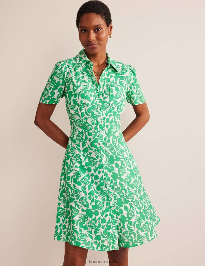 Green & Tulip Bloom Clothing Clara Shirt Dress Boden Women L466L639