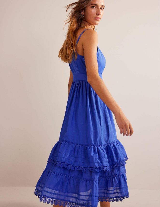 Island Sapphire Clothing Tiered Trim Midi Dress Boden Women L466L61049