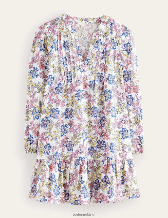 Ivory & Botanic Tavern Clothing Tiered Linen Mini Dress Boden Women L466L61034