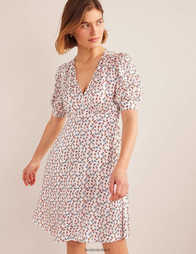 Ivory & Sweet Daisy Clothing Satin Tea Dress Boden Women L466L61169