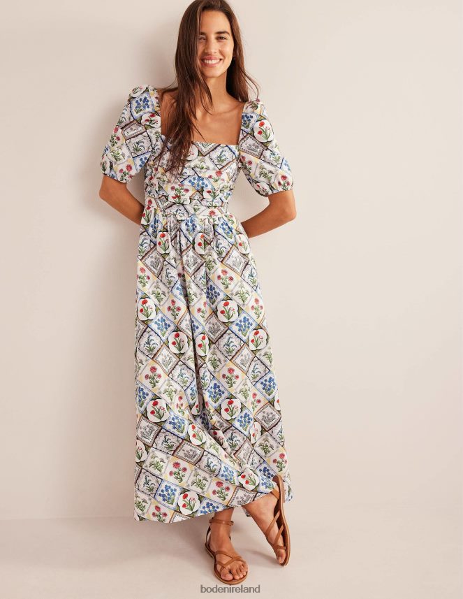 Ivory & Wild Bluebell Clothing Ruched Bodice Midi Dress Boden Women L466L62234