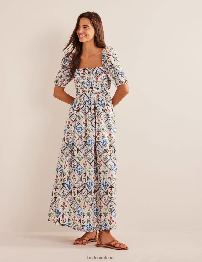 Ivory & Wild Bluebell Clothing Ruched Bodice Midi Dress Boden Women L466L62234