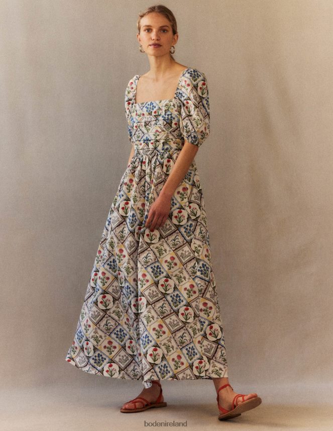 Ivory & Wild Bluebell Clothing Ruched Bodice Midi Dress Boden Women L466L62234