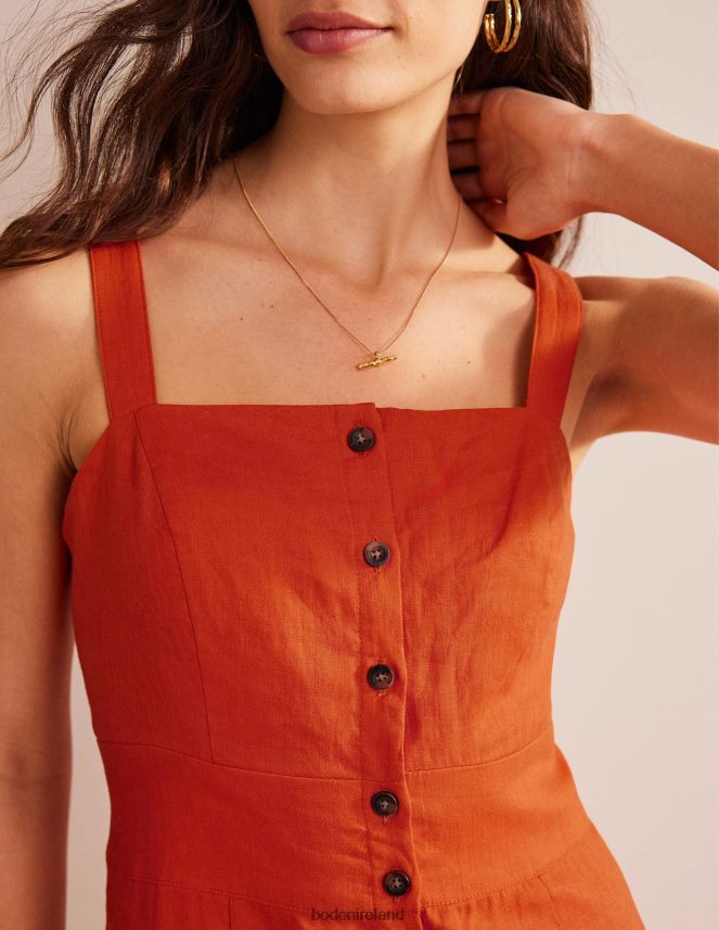 Kumquat Clothing Strappy Linen Midi Dress Boden Women L466L6967