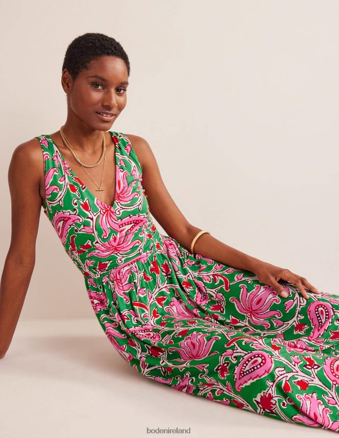 Lime & Botanic Vine Clothing Sleeveless Jersey Maxi Dress Boden Women L466L61151