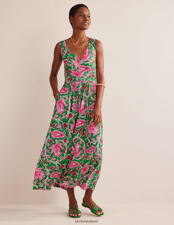 Lime & Botanic Vine Clothing Sleeveless Jersey Maxi Dress Boden Women L466L61151