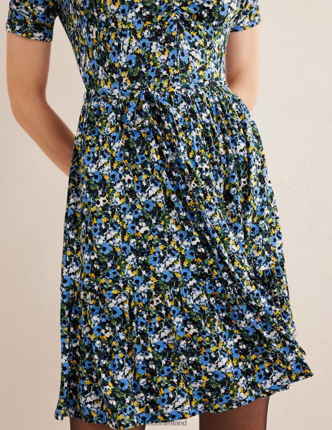 Linseed & Painterly Floret Clothing Ruched Bust Jersey Mini Dress Boden Women L466L61509