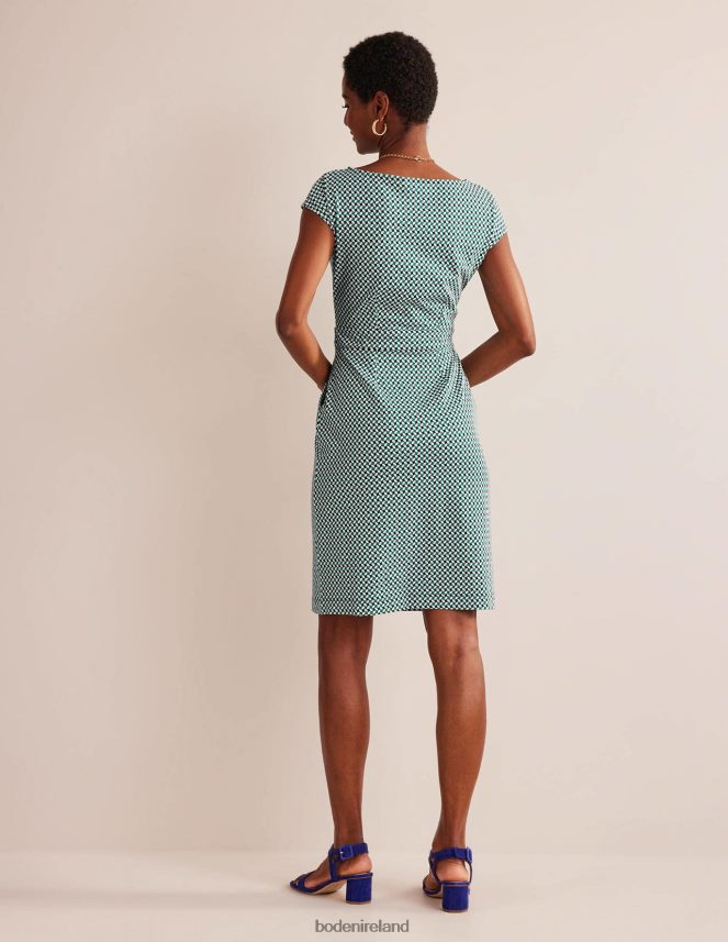 Meadow Green & Abstract Diamond Clothing Florrie Jersey Dress Boden Women L466L662