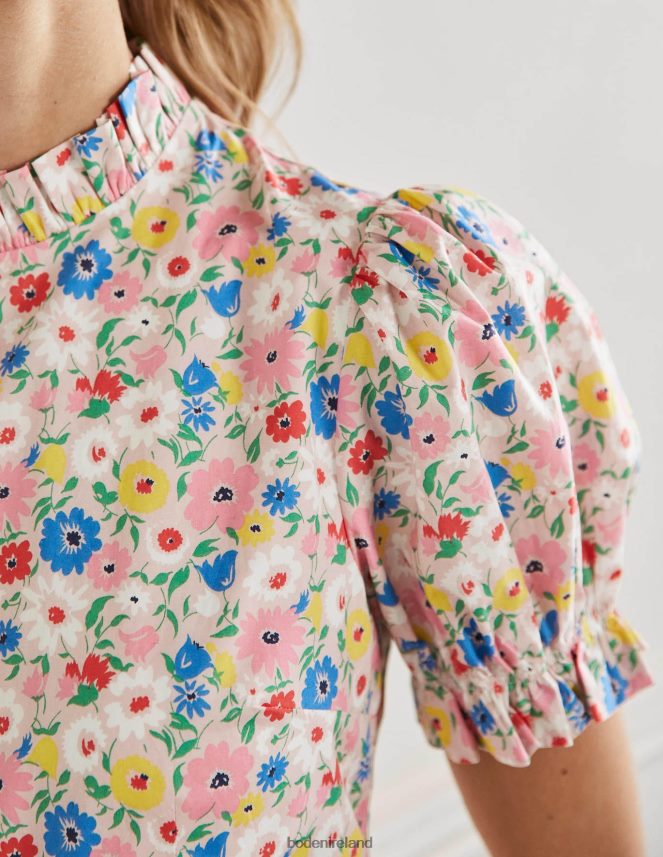 Milkshake & Elegant Bloom Clothing Frill Neck Tiered Midi Dress Boden Women L466L62599