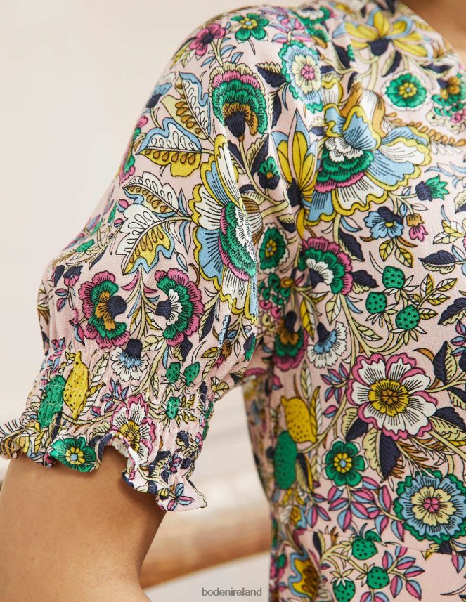 Milkshake & Tropic Meadow Clothing V-Neck Midi Tea Dress Boden Women L466L62401