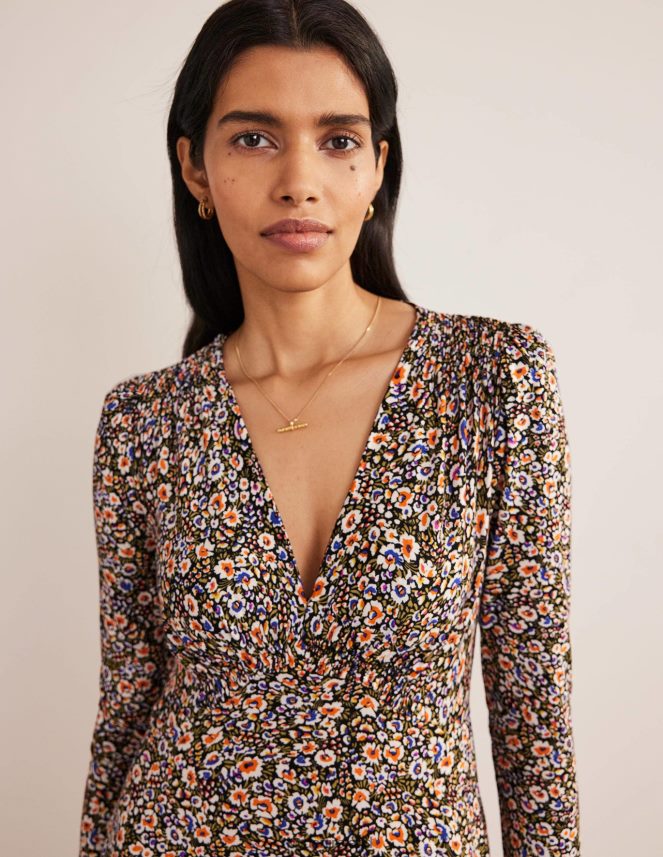 Multi & Eden Bloom Clothing Jersey Mini Tea Dress Boden Women L466L61501